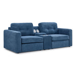 Connex 3-Piece Modular Chair with Storage Console - Blue