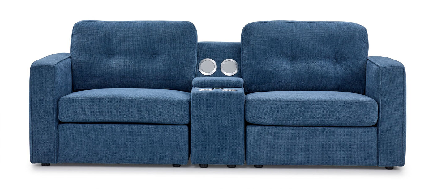 Connex 3-Piece Modular Chair with Storage Console - Blue