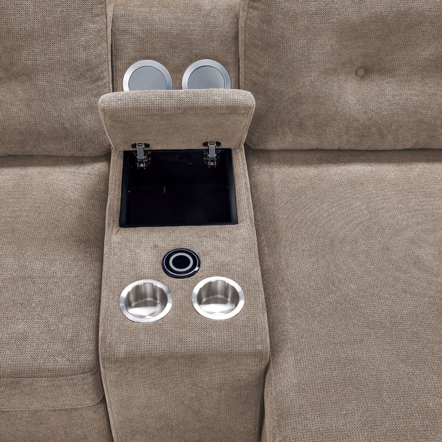 Feeling Connected - Connex 5-Piece Modular Sectional with Consoles - Beige