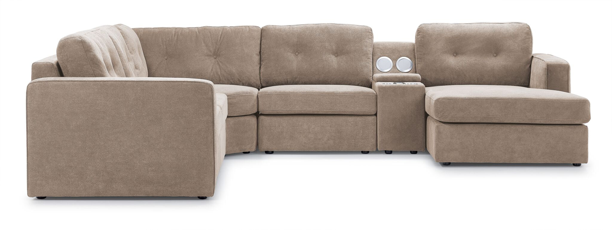 Feeling Connected - Connex 6-Piece Modular Sectional with Storage Console - Beige