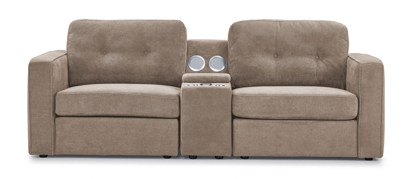 Connex 3-Piece Modular Chair with Storage Console - Beige