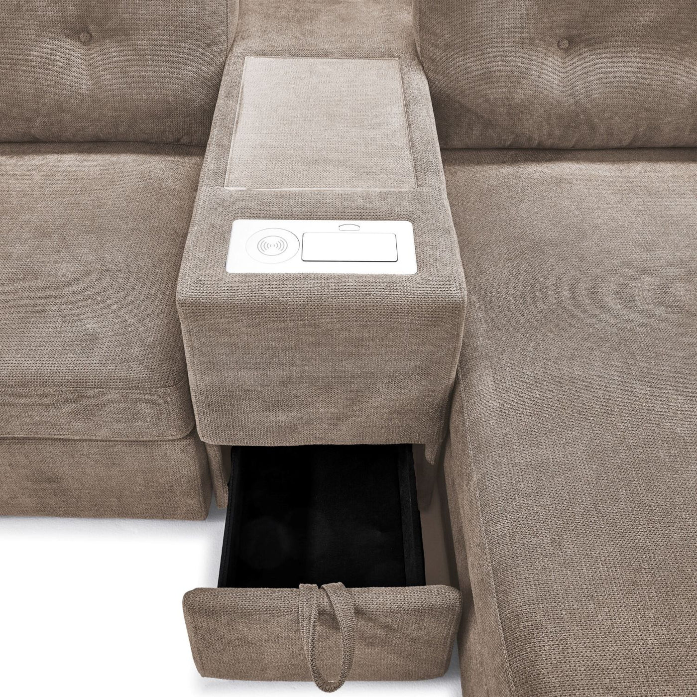 Connex 5-Piece Modular Sectional with Consoles - Beige