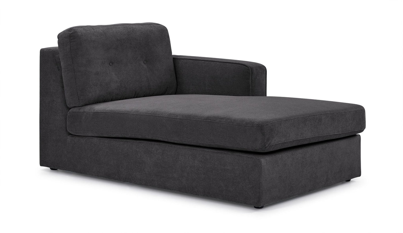 Connex 3-Piece Modular Sectional with Chaise and Drawer Console - Dark Grey