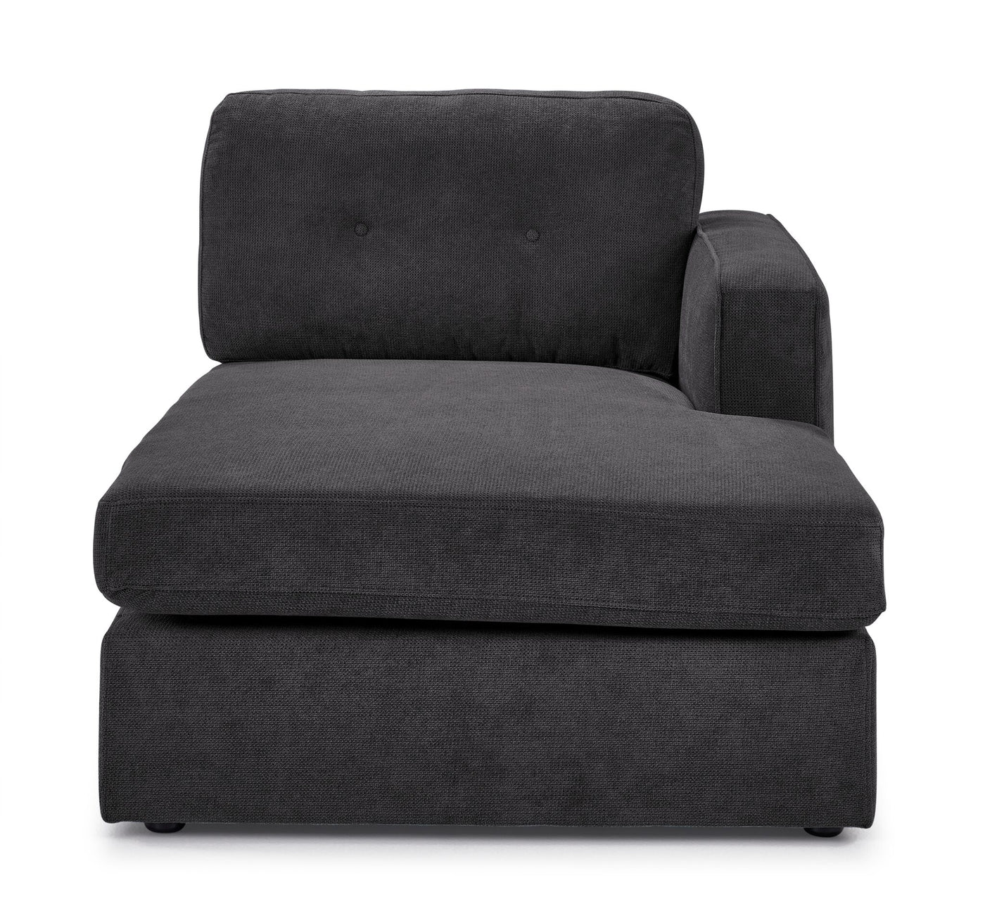 Connex 3-Piece Modular Sectional with Chaise and Drawer Console - Dark Grey