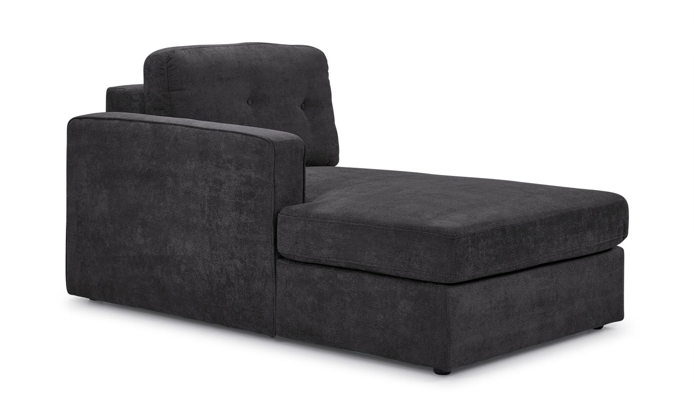 Connex 3-Piece Modular Sectional with Chaise and Drawer Console - Dark Grey
