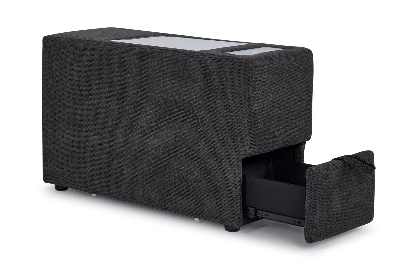 Feeling Connected - Connex 6-Piece Modular Sectional with Drawer Console - Dark Grey