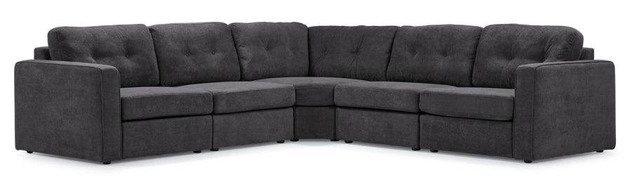 Feeling Connected - Connex 5-Piece Modular Sectional - Dark Grey