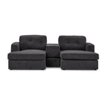 Connex 3-Piece Modular Sectional with Chaise and Drawer Console - Dark Grey