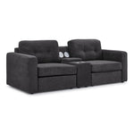 Connex 3-Piece Modular Chair with Storage Console - Dark Grey