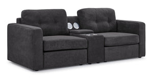 Feeling Connected - Connex 3-Piece Modular Chair with Storage Console - Dark Grey
