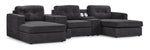 Feeling Connected - Connex 5-Piece Modular Sectional with Consoles - Dark Grey