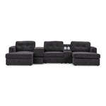 Connex 5-Piece Modular Sectional with Consoles - Dark Grey
