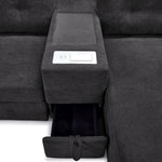 Feeling Connected - Connex 3-Piece Modular Sectional with Chaise and Drawer Console - Dark Grey