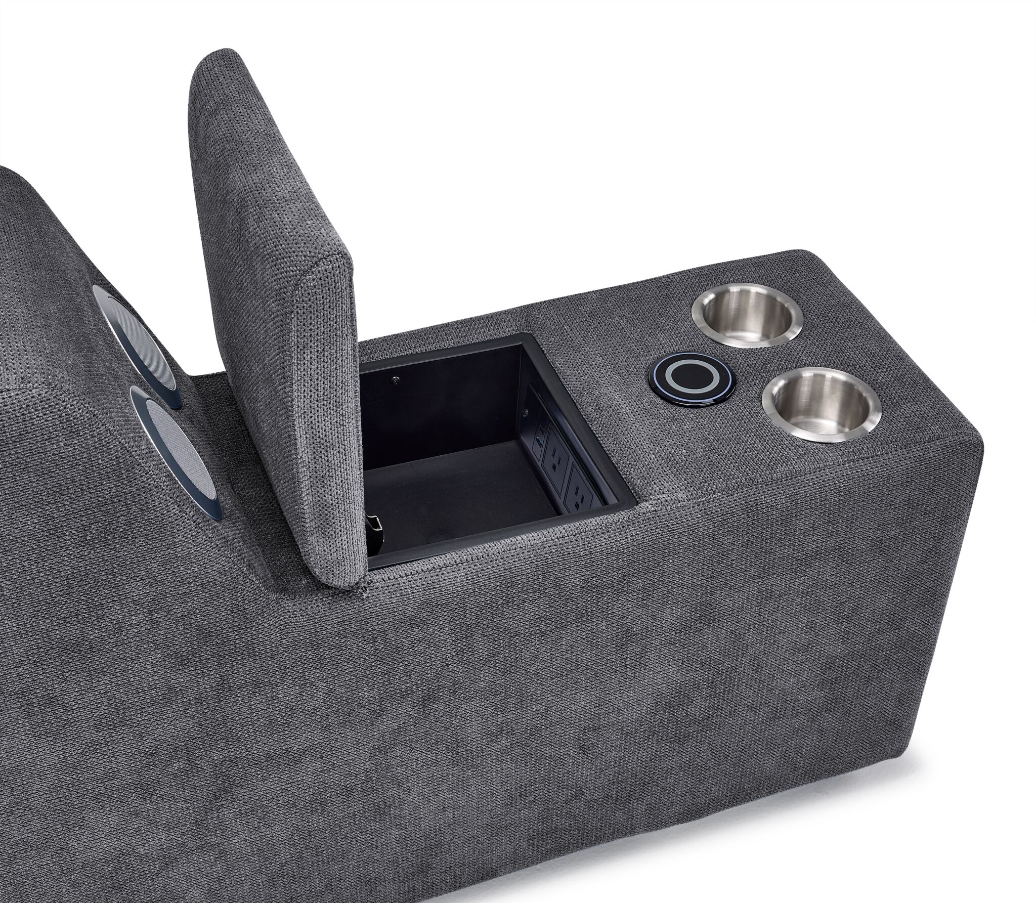 Feeling Connected - Connex 3-Piece Modular Chair with Storage Console - Light Grey