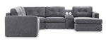 Feeling Connected - Connex 6-Piece Modular Sectional with Storage Console - Light Grey