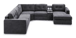 Feeling Connected - Connex 6-Piece Modular Sectional with Storage Console - Light Grey