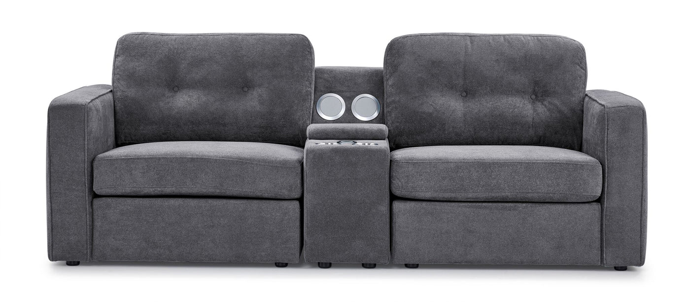 Connex 3-Piece Modular Chair with Storage Console - Light Grey