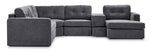 Feeling Connected - Connex 6-Piece Modular Sectional with Drawer Console - Light Grey