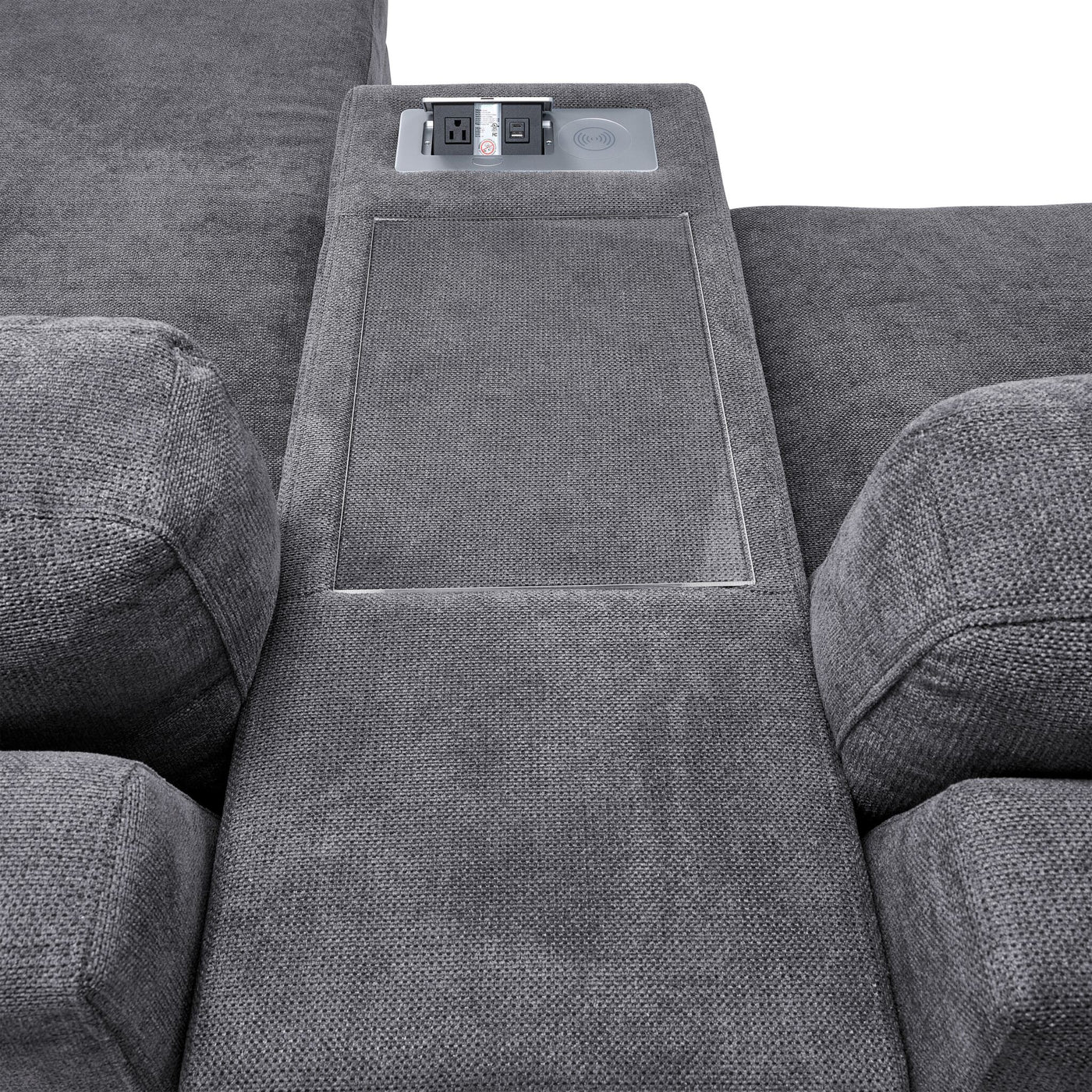 Connex 6-Piece Modular Sectional with Drawer Console - Light Grey