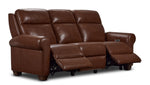 Conrad Leather Dual Power Reclining Sofa - Dark Brown