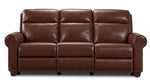 Conrad Leather Dual Power Reclining Sofa - Dark Brown