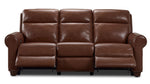 Conrad Leather Dual Power Reclining Sofa - Dark Brown