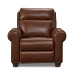 Conrad Leather Dual Power Recliner - Dark Brown