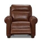 Conrad Leather Dual Power Recliner - Dark Brown