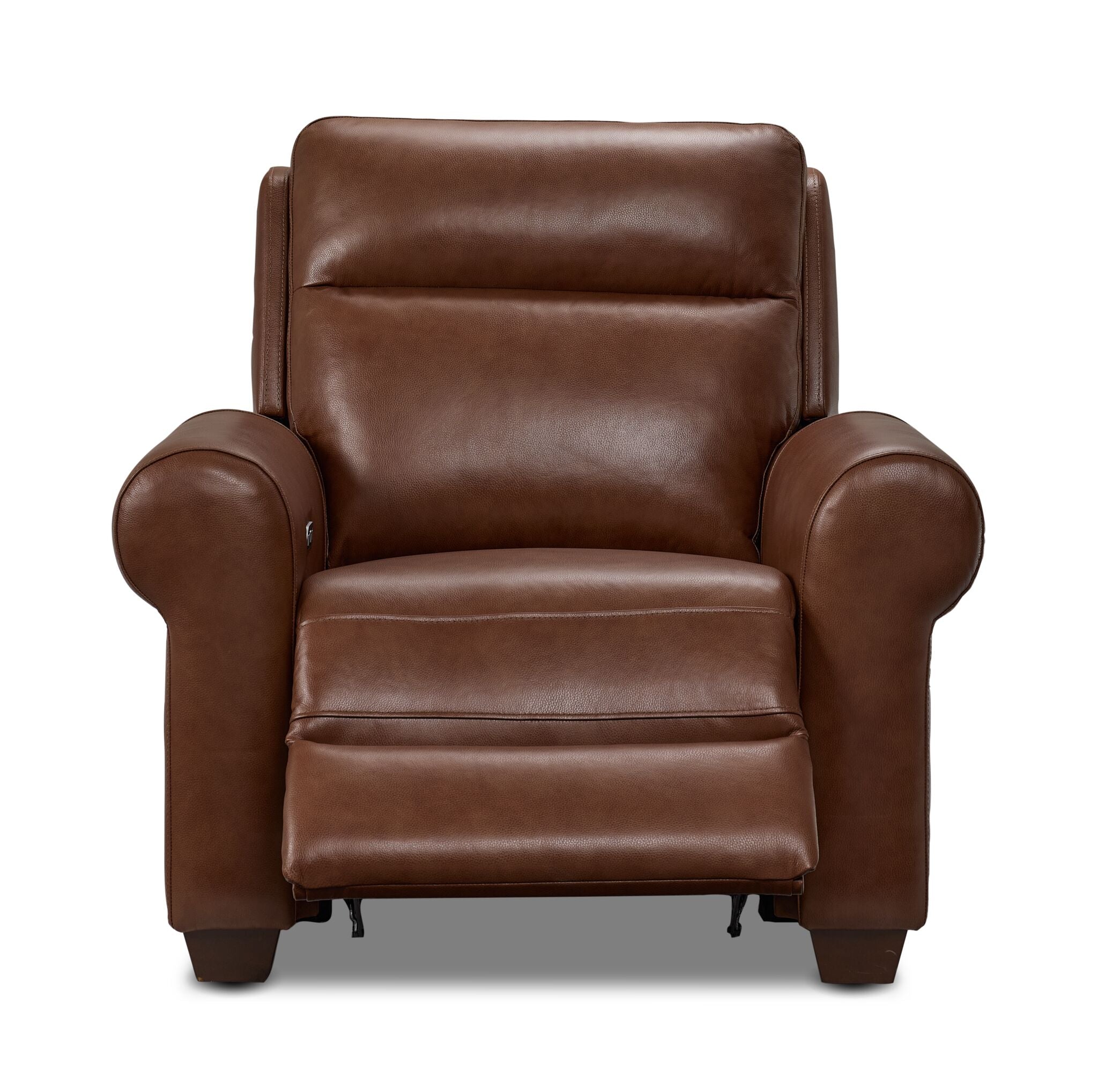 Conrad Leather Dual Power Recliner - Dark Brown