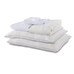 King 10-Piece Cool Touch White Dream Bedding Bundle with white pillows, folded bedding essentials and sleep mask