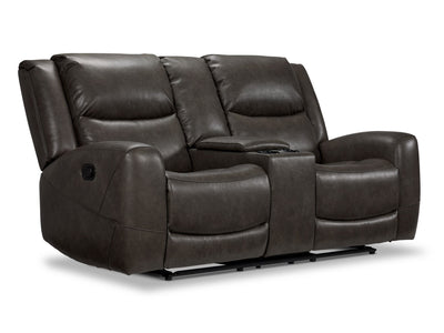 Copley Reclining Loveseat with Console - Slate
