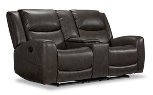 Copley Reclining Loveseat with Console - Slate