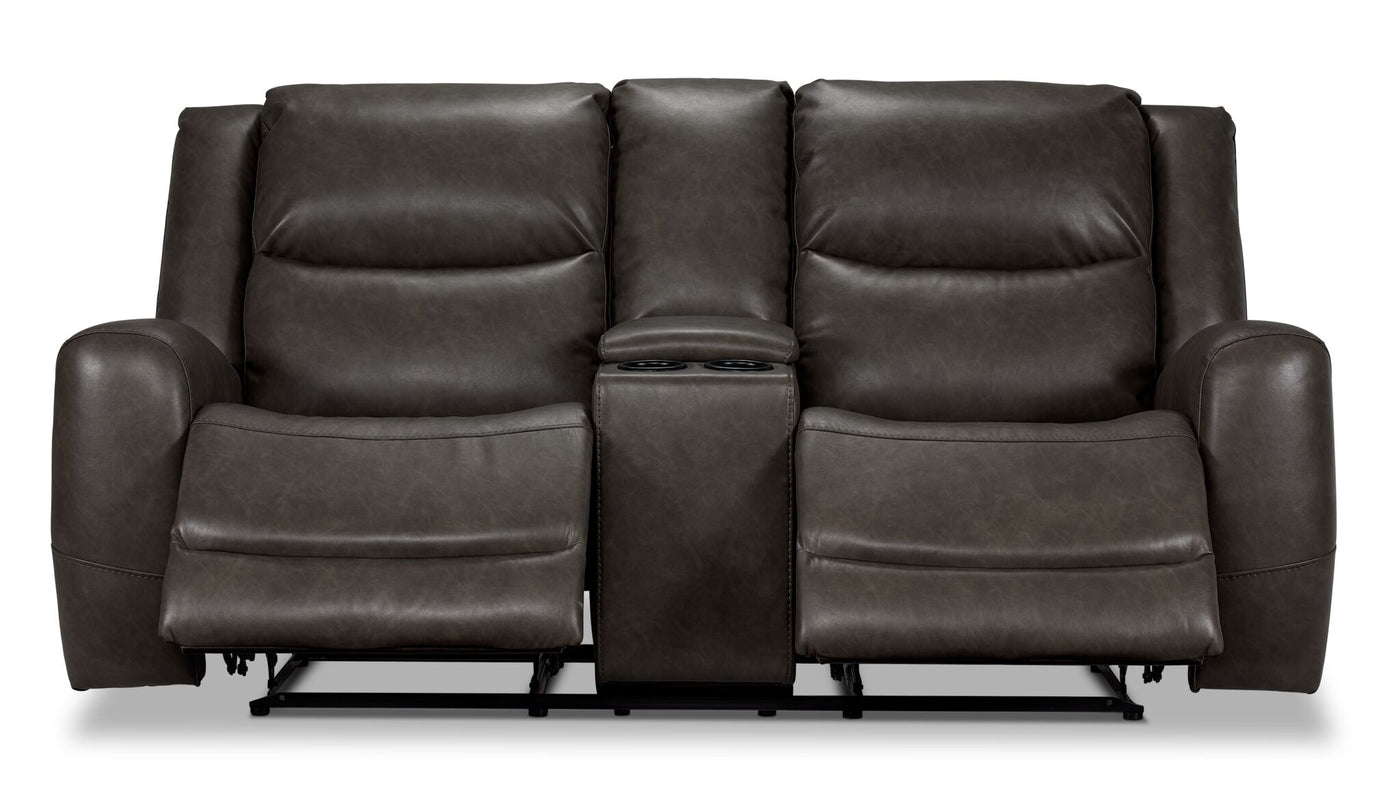 Copley Reclining Loveseat with Console - Slate