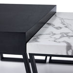 Cora 56" Coffee & End Table Package - White, Black, Grey