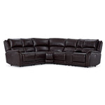Cordova Leather 6-Piece Power Reclining Sectional - Dark Brown