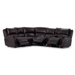 Cordova Leather 6-Piece Power Reclining Sectional - Dark Brown