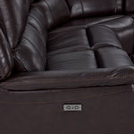 Cordova Leather 6-Piece Power Reclining Sectional - Dark Brown