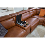 Corsica 6-Piece Dual Power Reclining Sectional - Brown