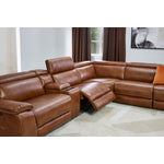 Corsica 6-Piece Dual Power Reclining Sectional - Brown