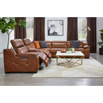 Corsica 6-Piece Dual Power Reclining Sectional - Brown