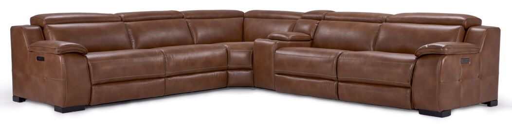 Corsica 6-Piece Power Reclining Sectional - Brown