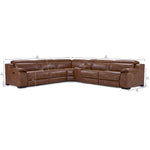 Corsica 6-Piece Dual Power Reclining Sectional - Brown