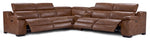 Corsica 6-Piece Dual Power Reclining Sectional - Brown