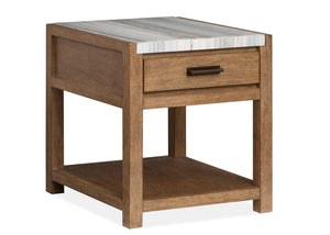 Plum Creek 22" Marble Top End Table - Sierra Brown