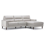 Cruz Leather 2-Piece Sectional with Right Facing Chaise - Silver