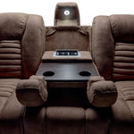 Dallas Reclining Sofa With Drop Down Table- Mocha