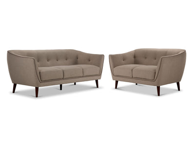 Daphne Sofa and Loveseat Set - Beige