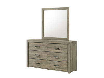 Dario 6-Drawer Dresser - Light Brown, Beige
