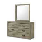 Dario 6-Piece Queen Storage Bedroom Set - Light Brown, Beige