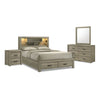 Dario 6-Piece Queen Storage Bedroom Set - Light Brown, Beige